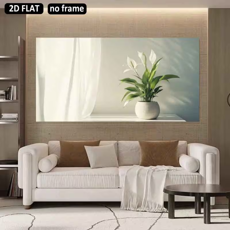 1pc (No frame),2D Flat, 2D Fla - đánh giá và giá Peace Lily White